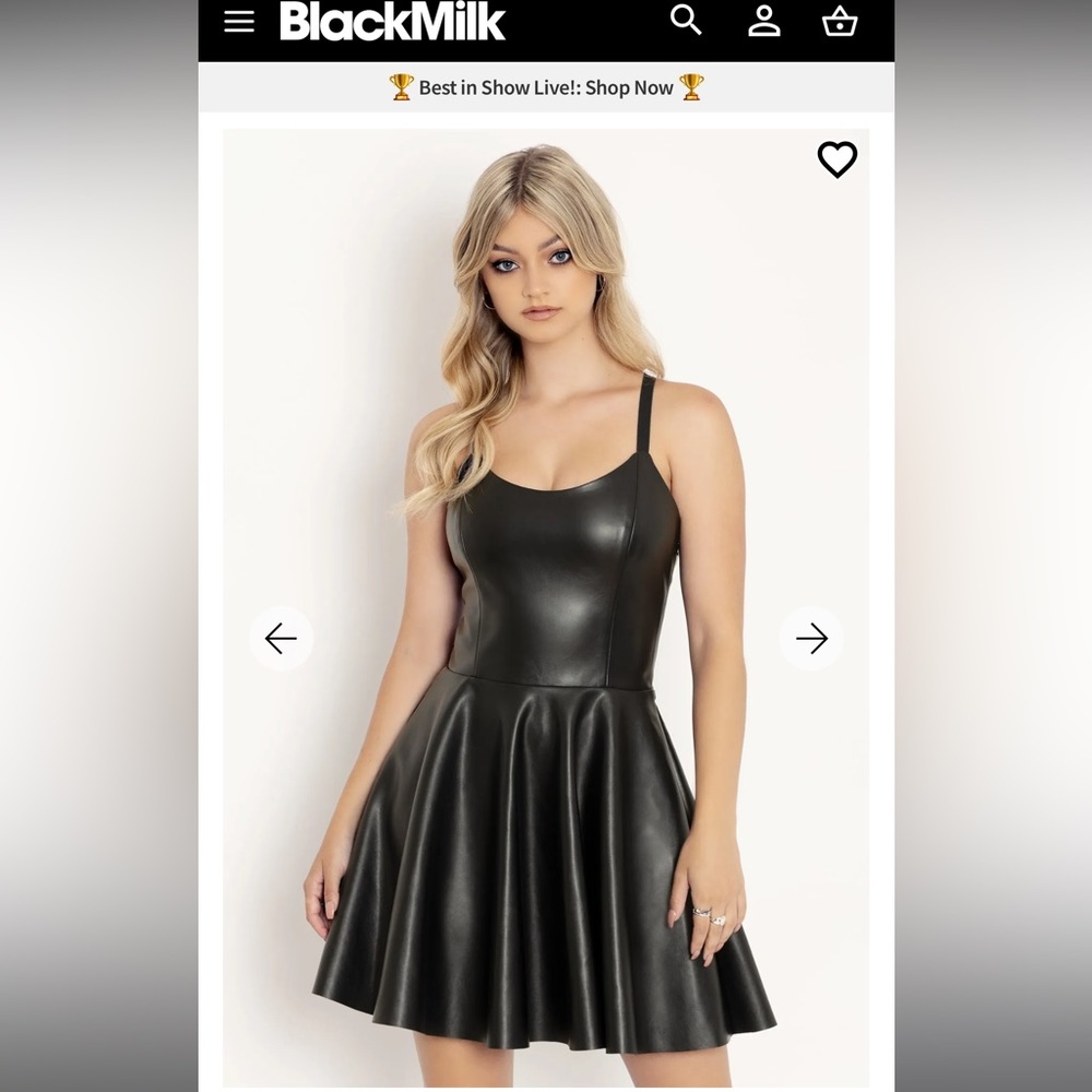 NWT Blackmilk AUS 12/US 8 vegan leather black moto strappy mini dress